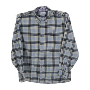 Southern Tide Men's Flannel Shirt‎ Blue Gray Yellow Plaid Long Sleeve Size XL